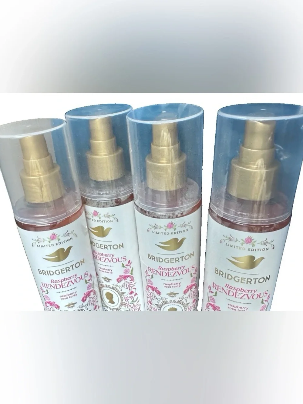 Dove Bridgerton Raspberry Rendezvous Body Mist - Pink & Gold lot/4